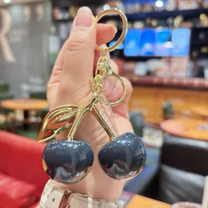 Sweet colorful cherry keychain resin car bag pendant exquisite girl accessory