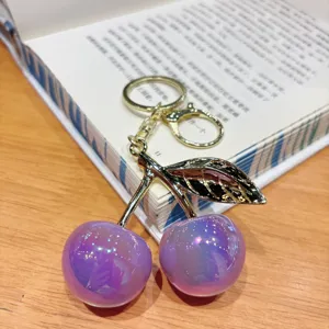 Sweet colorful cherry keychain resin cute car bag pendant exquisite girl accessory