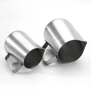 Stainless steel milk frothing pitcher latte art cup espresso steam jug with inner scale 550ml