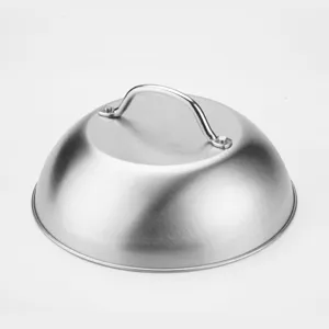 Stainless Steel Burger Cover Teppanyaki Dome Lid Melt Cheese Cover Heavy Duty Cooking Tool