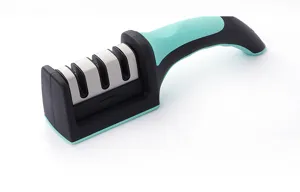 3-Stage Kitchen Knife Sharpener Manual Multi-Functional Tool with Ergonomic Handle
