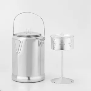 Caffettiera percolatore alluminio 9 tazze macchina caffe filtro teiera argento utensile cucina