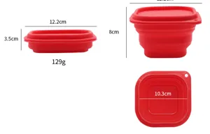 Tragbare klappbare Silikonschüssel mit Deckel für Outdoor Picknick Camping Behälter 12cm.