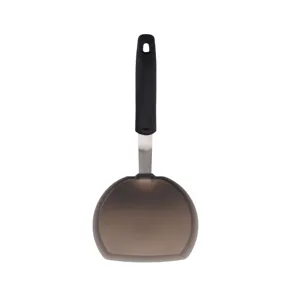 Spatule de cuisine en silicone antiadhésive tourneur avec poignée noire pour cuisson à la maison.