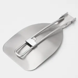 Outdoor stainless steel folding spatula portable camping cookware for hiking travel cooking tool