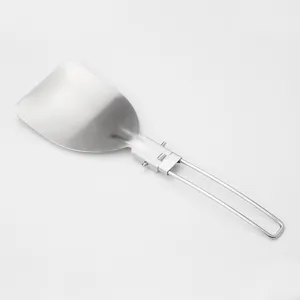 Outdoor stainless steel folding spatula portable camping cooking shovel lightweight tool