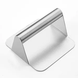 Pressa per Ammaccagiorni in Acciaio Inossidabile Patty Maker Strumento Teppanyaki Rotondo Quadrato Pressa per Carne