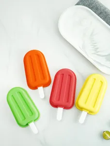 Buntes Silikon Eis am Stiel Formen Set für hausgemachte Eiscreme, leicht zu reinigen.