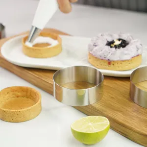 Anello per Mousse in Acciaio Inossidabile Stampo per Torta Rotondo Utensile da Forno