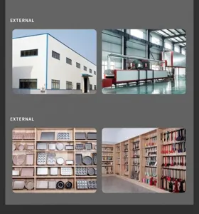 Fabrik- und Ausstellungsraumpräsentation mit hochwertigen Backformen und Küchenutensilien.