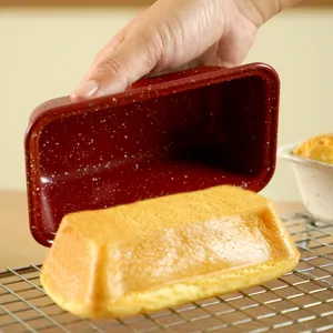 Moule à Pain Toast en Acier au Carbone Antiadhésif Plaque de Cuisson Rectangulaire Moule à Gâteau Moucheté Outil de Pâtisserie DIY