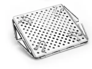Edelstahl klappbarer Campinggrill tragbarer Outdoor Holzofen fuer Lagerfeuer BBQ Koch.