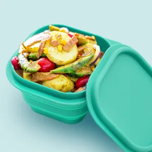 Tragbare Silikon Faltbare Schüssel Mit Deckel Outdoor Picknick Camping Bento Box Reise Lebensmittelbehälter Geschirr Für Kinder Schüler