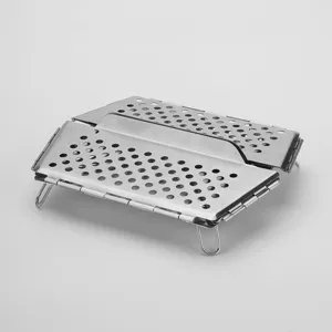 Edelstahl Klappbarer Camping Grill Tragbarer Lagerfeuer Rost für Outdoor Kochen BBQ