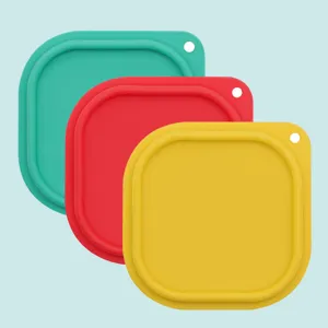 Tragbarer Silikon Klappschüssel Deckel für Outdoor Picknick Babynahrung Geschirr Set bunt.