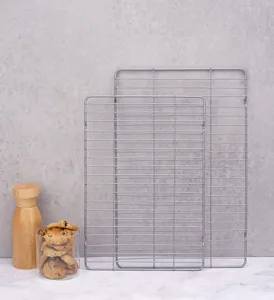 Grille de refroidissement rectangulaire anti-adhesive pour cuisson au four et cuisine.