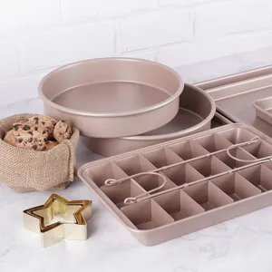 Set di teglie da forno antiaderenti in acciaio al carbonio, stampi per torte professionali.