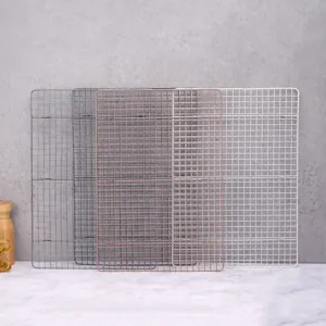 Grille de Refroidissement pour Cuisson au Four en Acier Inoxydable Grille Métallique pour Biscuit Pain Gâteau Outil de Pâtisserie
