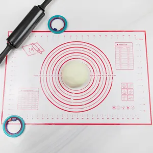 Tapis de Cuisson en Silicone de Qualité Alimentaire Anti-adhésif Tapis de Pétrissage avec Échelle de Mesure