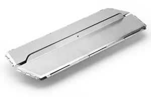 Grille de barbecue de camping pliante en acier inoxydable vue de détail extérieure.