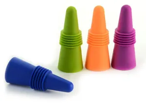 Siliconen wijnstop van levensmiddelenkwaliteit, kleurrijke flessenstoppers voor drank.