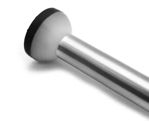 Stainless steel cocktail muddler detail, durable bar tool for crushing ice and mint leaves easily.