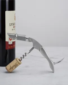 Ouvre-bouteille sommelier en acier inoxydable avec tire-bouchon et coupe-capsule pour la cuisine.