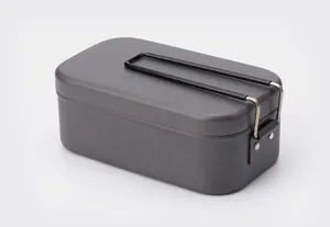 Boîte à lunch de camping en aluminium 800ml avec poignée pliable pour l'extérieur
