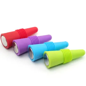 Siliconen Wijnstopper Set van 4 Kleurrijke Herbruikbare Flessenstoppers Keuken