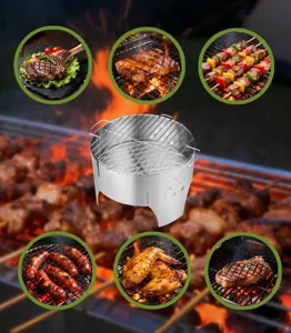 Barbecue Portable en Acier Inoxydable de 14 Pouces Poêle à Charbon de Camping