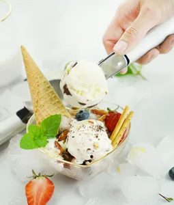 Stainless steel ice cream scoop 7 inch trigger spoon for dessert fruit kitchen tools