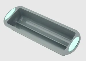 Silicone loaf pan for baking bread, rectangular cake mold and kitchen oven accessory tool.