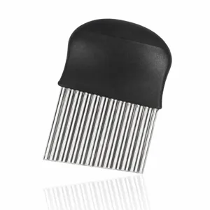 Stainless Steel Wavy Potato Slicer French Fry Cutter Kitchen Vegetable Fruit Chopper With Ergonomic Plastic Handle