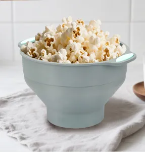 Bol a popcorn pliable en silicone pour micro-ondes cuiseur de cuisine presentation detail