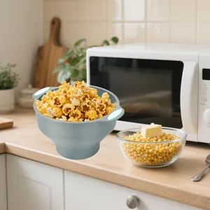 Bol à popcorn en silicone pliable pour micro-ondes cuisson et fabrication de collations
