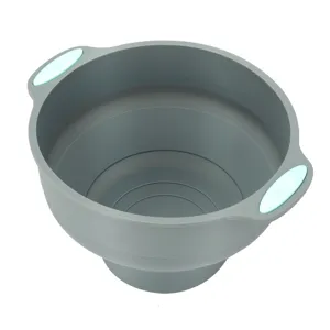 Bol à popcorn en silicone pliable moule de cuisson micro-ondes outil de cuisine gris