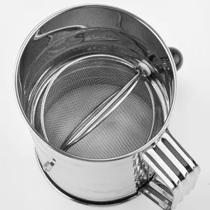 Roestvrijstalen bloemzeef handheld cup stijl bakpoeder mesh zeef keuken gereedschap