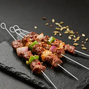Set di spiedini per barbecue in acciaio inossidabile con manici ad anello vista principale
