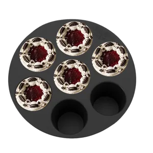 Moule de cuisson rond en silicone 6 cavites accessoire friteuse sans huile antiadhesif.
