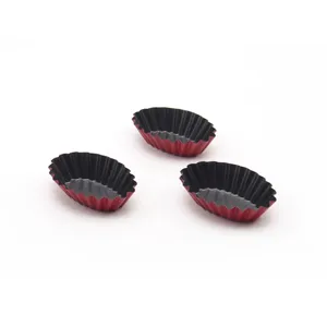 Pequeños moldes ovalados antiadherentes para tartas tartaletas bandejas de hornear