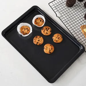Bandeja para Hornear Rectangular Antiadherente Grande de Acero al Carbono para Galletas Horno Cocina Hogar