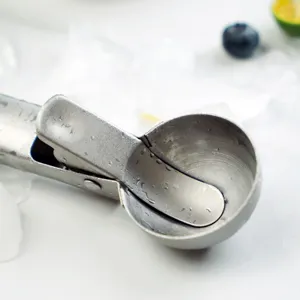 7 inch stainless steel ice cream scoop metal trigger cookie dough melon baller tool 5cm
