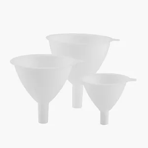 Plastic funnel set 3 piece white kitchen oil liquid transfer tools durable helper new