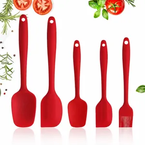 Juego de Espátulas de Silicona de Grado Alimenticio Herramientas de Horno de Cocina Rascador de Pastel de Crema Pincel de Aceite de Masa Juego de Herramientas de Mezcla