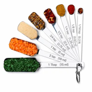 Square Stainless Steel Measuring Spoons Baking Coffee Scoops With Scale Kitchen Tools