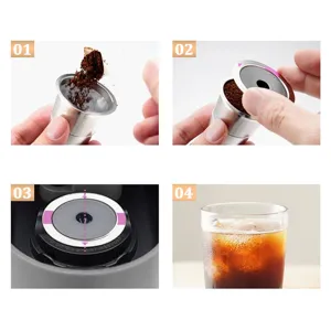 Reusable Stainless Steel K-Cup Coffee Filter Pods Compatible with Keurig 1.0 2.0