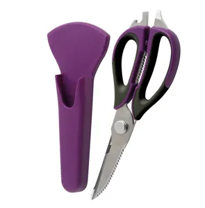 ciseaux de cuisine multifonctionnels avec etui de protection en acier inoxydable
