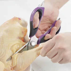 Ciseaux de cuisine démontables pour os de volaille et poisson, ciseaux inox multifonction.