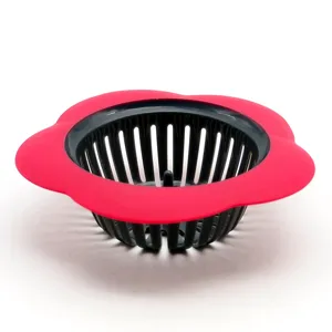 Panier filtre evier cuisine silicone forme fleur attrape cheveux outil de vidange.