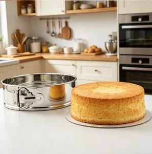 Stainless steel springform cake pan round loose bottom baking tin for kitchen baking use